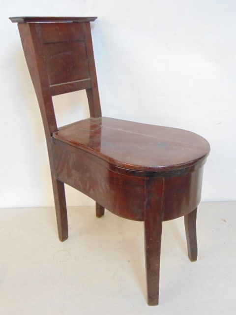 Anglo-Indian bidet chair with metal liner, 22" deep, 11.5" wide, height is 30.5": Anglo-Indian bidet chair with metal liner, 22" deep, 11.5" wide, height is 30.5"