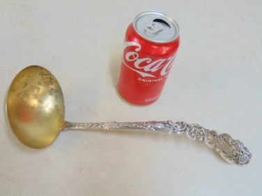 Large Gorham sterling silver punch ladle, Versailles pattern, 8 troy
