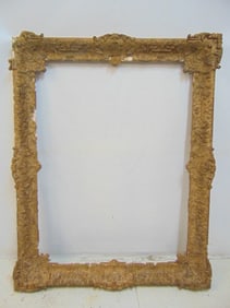 Large gilt wood & gesso frame, opening is 45" by 34", total size is 54" by 43", various chips, some