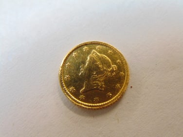 $1 gold Liberty Dollar, coin, 1854