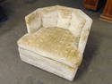 Maurice Villency upholstered swivel chair, 31" wide, 32" deep, height is 25"