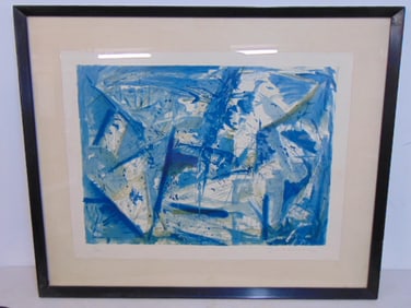 Lithograph, abstract, signed Emil Weddige, 14/50, 27.25" by 33"