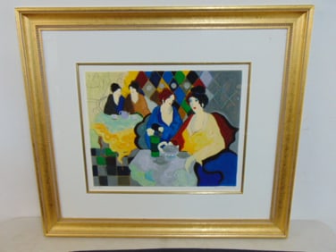 Serigraph, "Quiet Moments V", by Tarkay, with Wentworth Gallery certificate, 30" by 34"