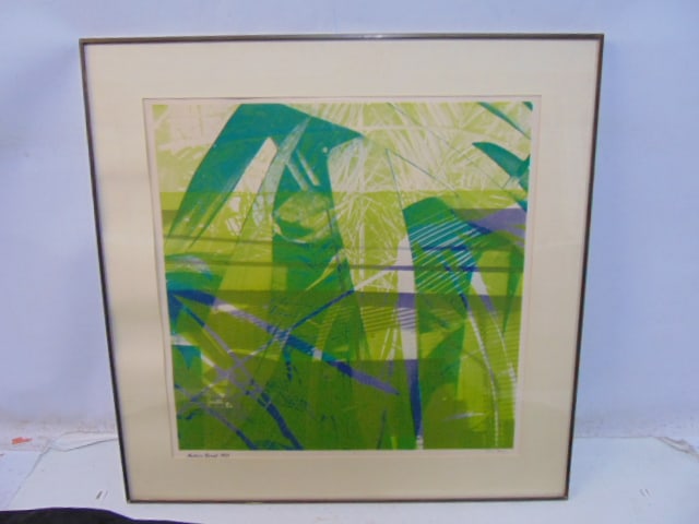 Lithograph, "Palms", signed Anders Bergh, edition 41/50, Kulicke framed 36.5" by 36.75" (1 of 5)