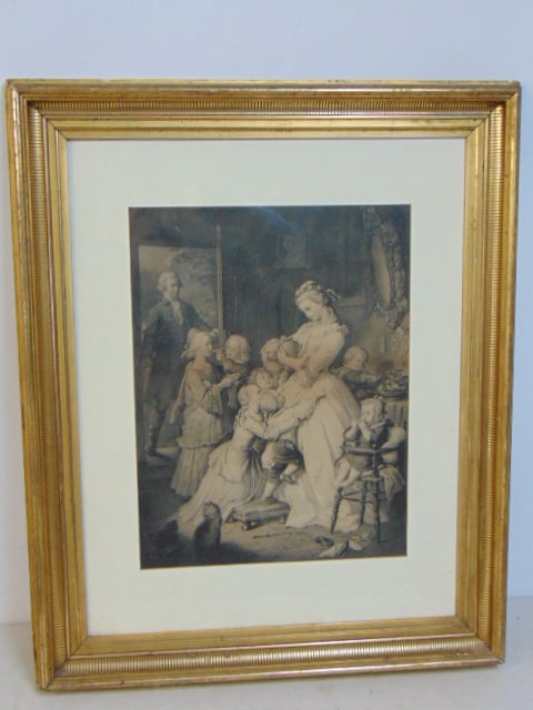 Lithograph, "Lotte, The Sorrows of Young Werther", in fine quality gilt frame, 33.25" by 27 3/8" (1 of 5)