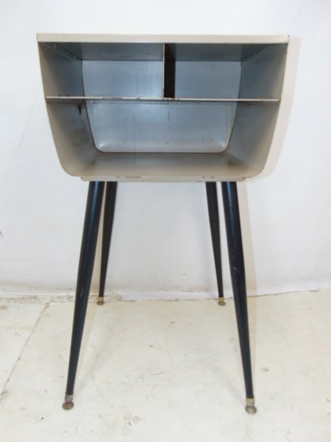 Mid Century steel stand, 33 1/4" height x 18 3/8" length x 16" deep (1 of 4)