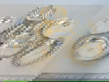 Sterling holloware lot to include 7 various bowls & dishes, 25 troy oz, largest oval dish is 9 1/8"