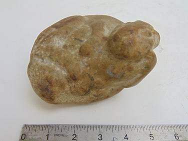 Stone carving, small rodent like animal by Mark Morrison, 5" by 4", height is 4 1/8"