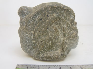 Stone carving, rooster, chicken, by Mark Morrison, dark grey stone, 6.5" by 3.5", height is 6 1/8"