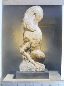 Photograph by Soichi Sunami, subject stone carving Red Cockerel by Mark Morrison, photograph is 9.5"