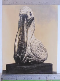 Photograph by Soichi Sunami, subject stone carving pelican by Mark Morrison, photograph is 9.5" by 7