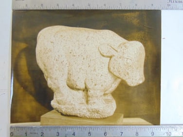 Photograph by Soichi Sunami, subject stone carving "Bullock" by Mark Morrison, photograph is 9.5" by