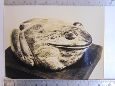 Photograph by Soichi Sunami, subject stone carving "Bull Frog" by Mark Morrison, photograph is 9.5"