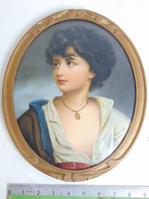 KPM porcelain plaque, "Neapolitan Boy", additional writing on back is illegible, good condition, 11