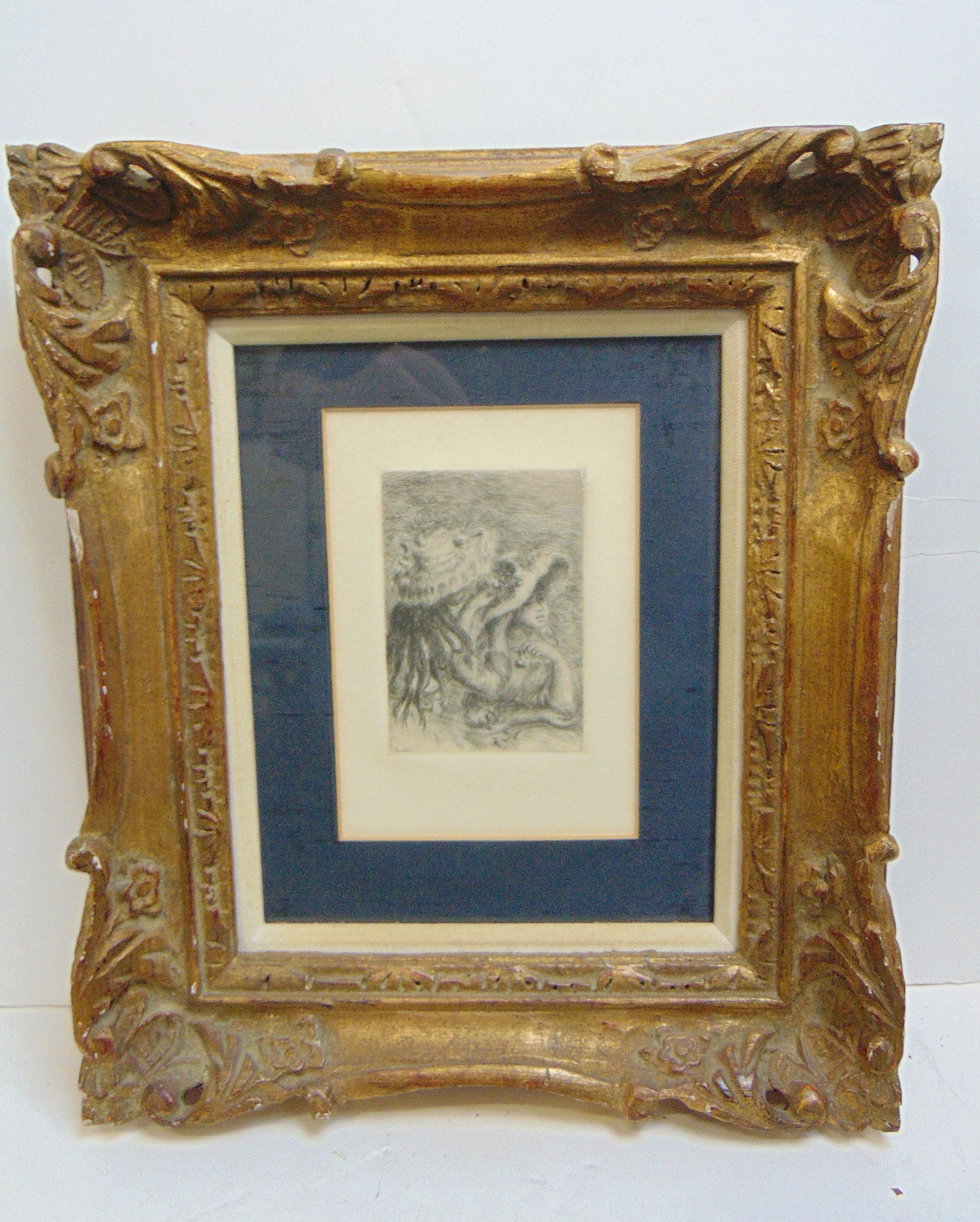 Etching, "Le Chapeau Epingle", by Pierre-Auguste Renoir, plate is 4.75" by 3 1/8", total size is 114: Etching, "Le Chapeau Epingle", by Pierre-Auguste Renoir, plate is 4.75" by 3 1/8", total size is 114 7/8" by 12.75"