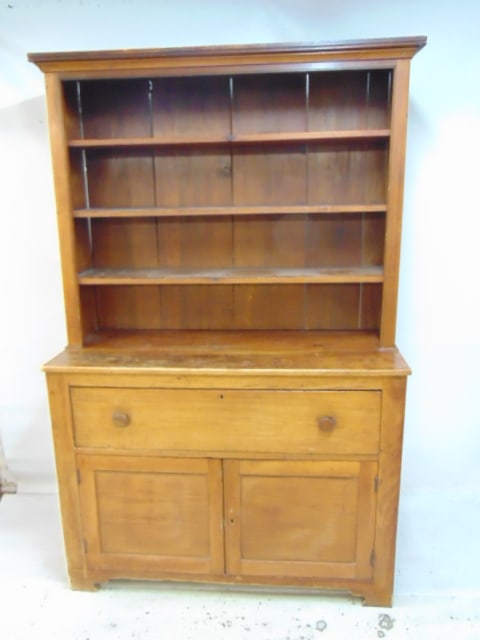 Pine hutch, open top, double door & drawer base, cabinet is 50.5" wide, 21.5" deep, height is 76" (1 of 4)