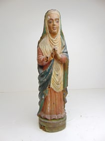 Polychrome Santos figure, virgin Mary, 13.5" tall