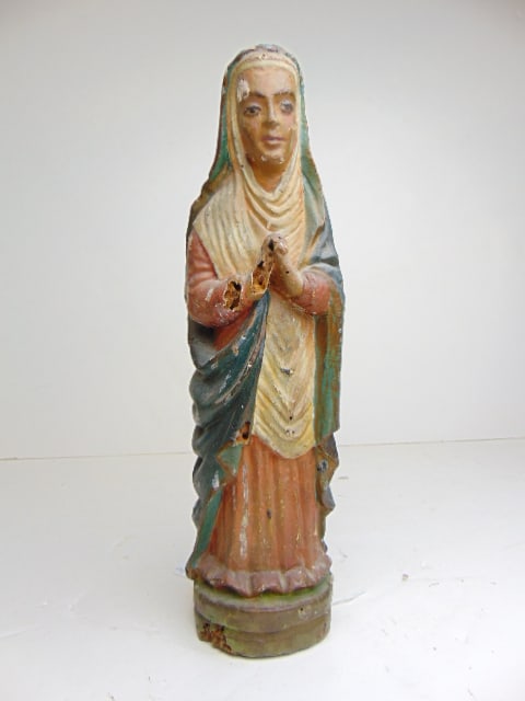Polychrome Santos figure, virgin Mary, 13.5" tall: Polychrome Santos figure, virgin Mary, 13.5" tall