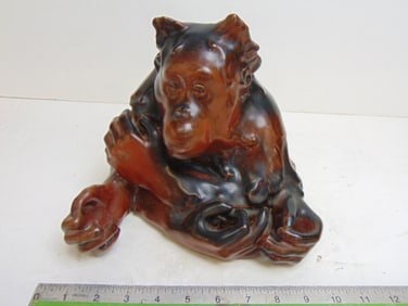 Jean-Rene Gauguin monkey figure, Bing & Grondahl, Denmark, 9" wide, 9" deep, height is 8.25"