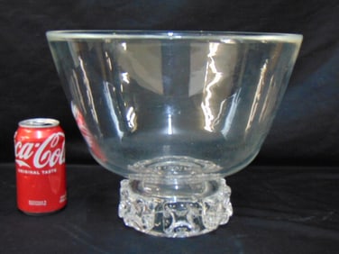 Steuben art glass punch bowl, 12" in diameter, height is 9.5"