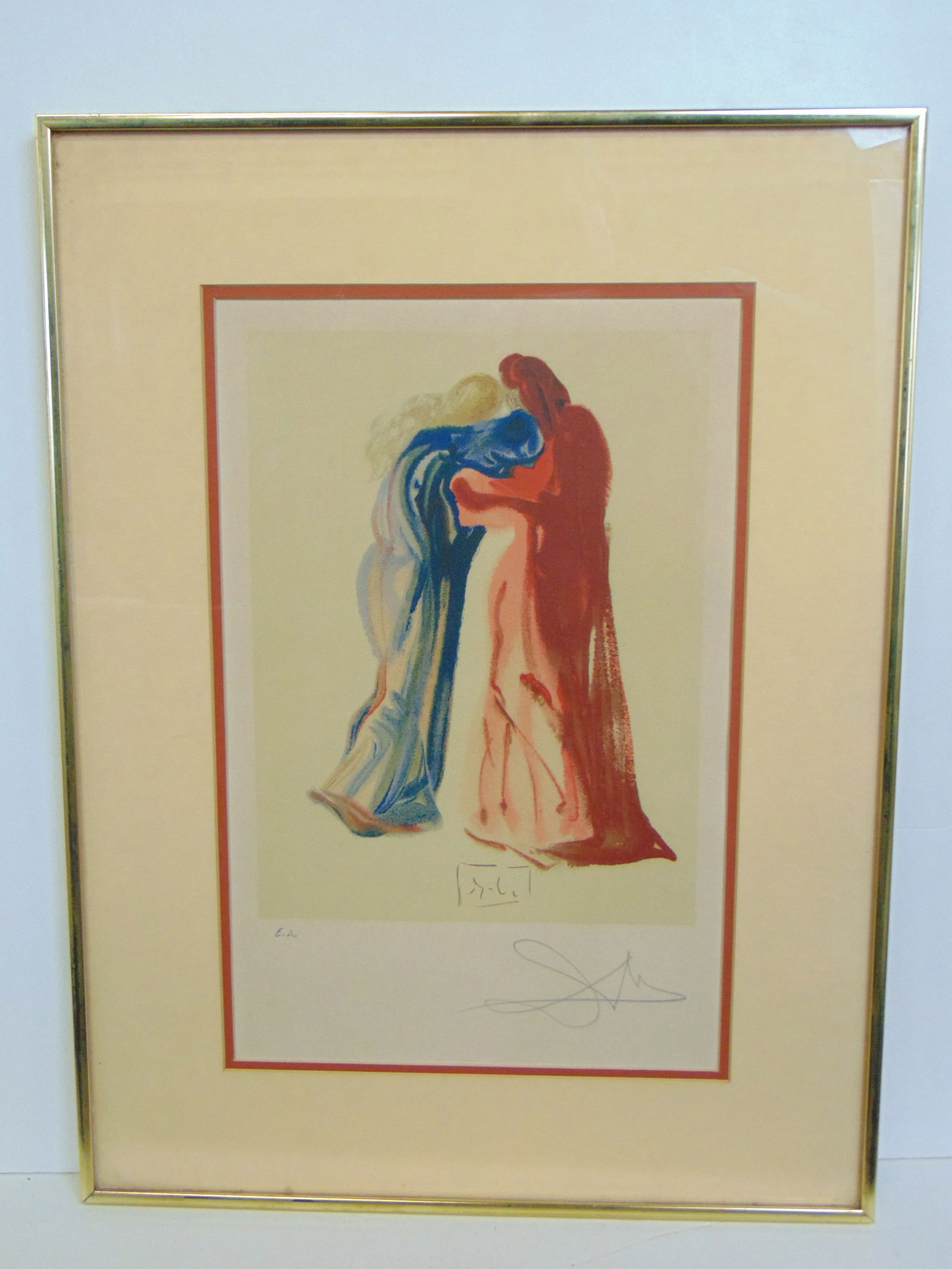 Lithograph, Divine Comedy, Dante & Beatrice, E.A. by Salvador Dali, signed in pencil, 24.25" by (1 of 4)