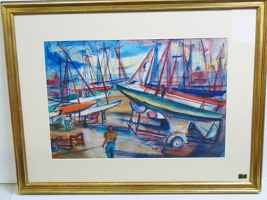 Painting, "From Overland Passage", signed N. Dirk (Nathaniel), watercolor on paper, 24" by 31"