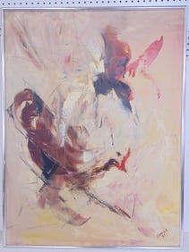 Painting, abstract, signed Resnick, oil on canvas, dated 1962, 41.25" by 31"