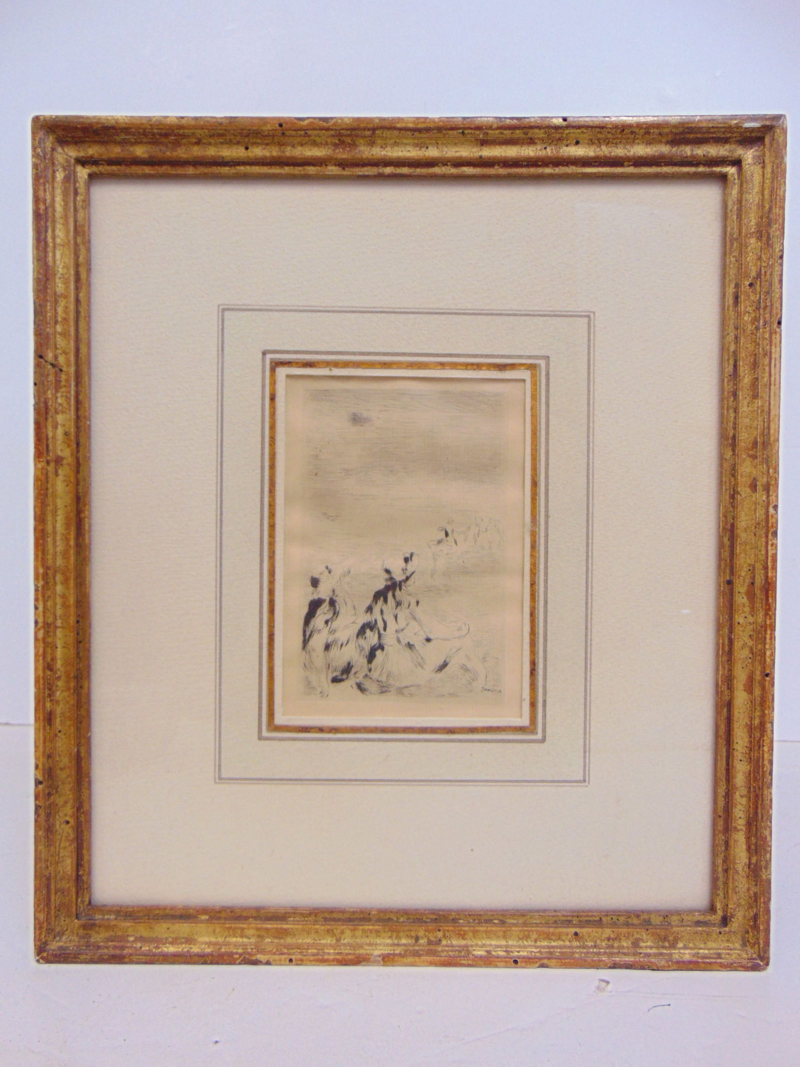 Original etching, Sur La Plage", signed Auguste Renoir 12.25" by 11 5/8" (1 of 5)