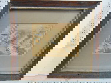 Watercolor, figures in barracks, signed J.S. Sargent, 1922 (?) 11" by 12.25"