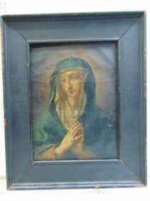 Painting, portrait Madonna, oil on tin, unsigned, 9.5" by 7.75"