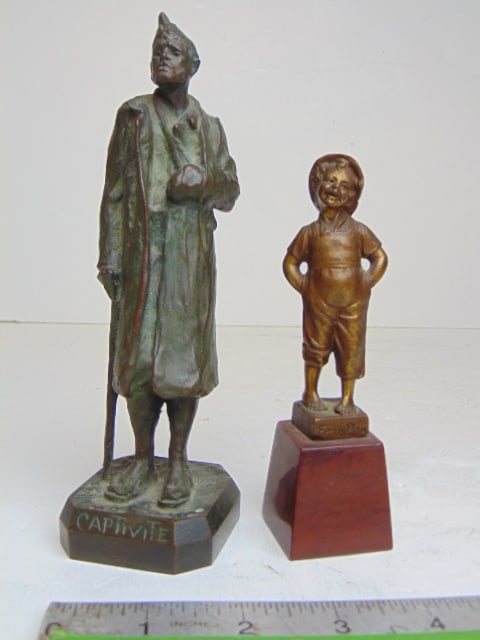 2 small cabinet bronzes, Eugene Baptiste Doumenc, & O. Opitz, Eugene Baptiste Doumenc figural bronze (1 of 7)