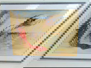 Painting, Opera scene, signed Pipo Cialo, 1987, watercolor, 26.5" by 34.25"