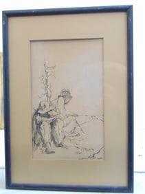 Drawing, "The Flying Duchman (sic)", signed James G. Tyler, pen & ink, 15" by 12 7/8"