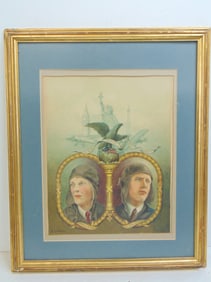 Painting, "The World's Successful Hero's of Aviation", Arthur Hanson, dated 1932, watercolor showing