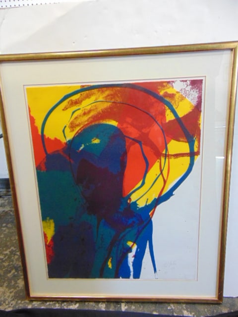 Lithograph, expressionist abstract, signed Paul Jenkins, 1971, edition 15/47, 34.75" by 29" (1 of 4)