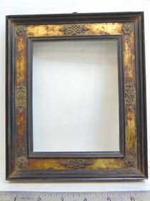 English silvered wood frame, ebony veneer, 8 1/8" by 7" exterior, m5.75" by 4.5" interior