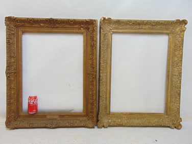 2 carved wood & gesso frames, openings are 24.25" by 17.25" & 24" by 18 7/8", exterior dimensions ar