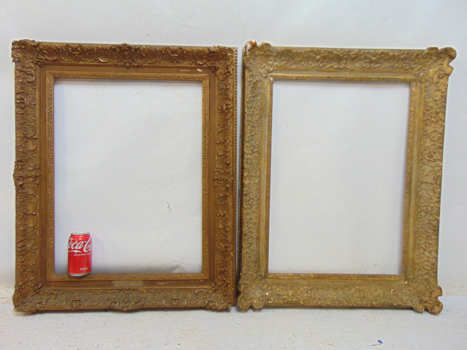 2 carved wood & gesso frames, openings are 24.25" by 17.25" & 24" by 18 7/8", exterior dimensions ar (1 of 8)