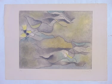 Lithograph, "Composition III", signed Gustave Singier, edition 53/100, on Arches paper, 22.25" by 30
