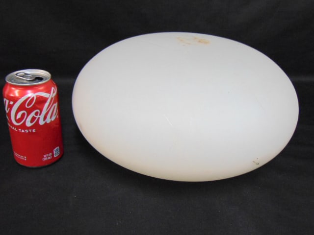 Frosted mushroom cap style "Laurel" shade, 4" opening, diameter is 12", height is 6.25" (1 of 4)