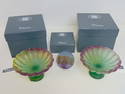 3 pieces Daum art glass in original boxes, Raffles, Singapore editions, includes two "Fountain"