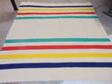 Hudson Bay's Point wool blanket, 4 colored bands, green, red, yellow & black, blanket is 97" by 93"