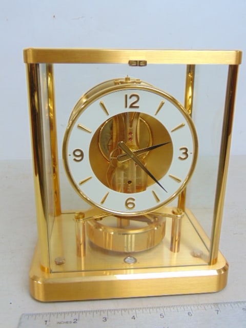 LeCoultre Atmos clock, Swiss, brass & glass case, 7 6/8" by 6", height is 9" (1 of 5)
