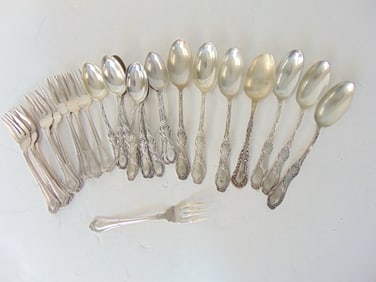 Lot sterling silver flatware, various patterns, 42.5 troy