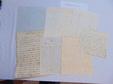 6 letters, early to mid 19th Century, various correspondence, Boston, Williamsburgh, one letter from