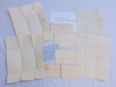 10 stampless folded letters, dates range from 1820 to 1847, various subjects, Hampstead, Long