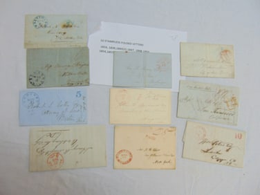 10 stampless folded letters, dates range from 1816 to 1857, one illegible, various subjects