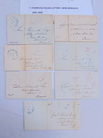 7 stampless folded letters, New Berlin, PA, 1842 to 1845, addressed to Samuel Merrick Esq. attorney