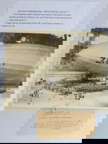 Airship Shenandoah, press photo 1923, 8" by 10" glossy, stamped on back, Pacific & Atlantic Photos