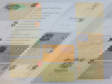11 stamped mid Century covers, advertising, to include: McGreenery and Manning, Cigars & Tobacco;